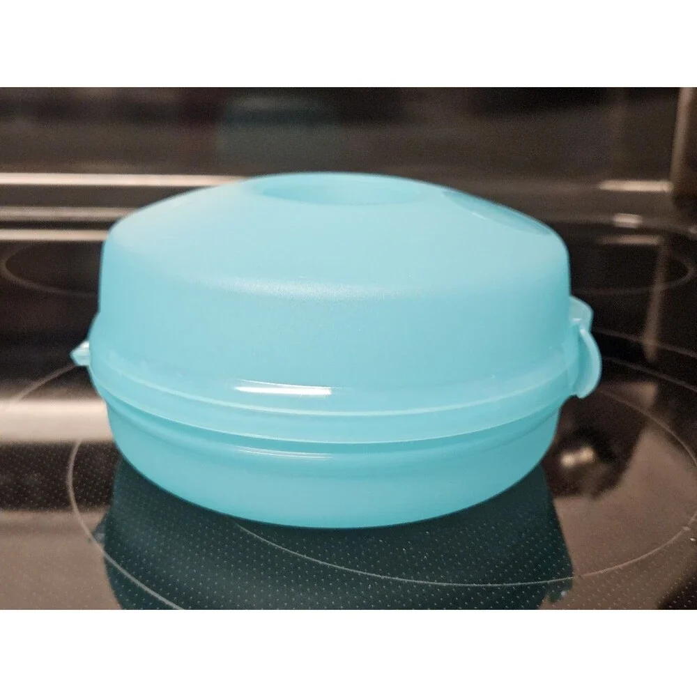 Tupperware Round Sandwich Bagel Keeper Teal No Insert 440A-1